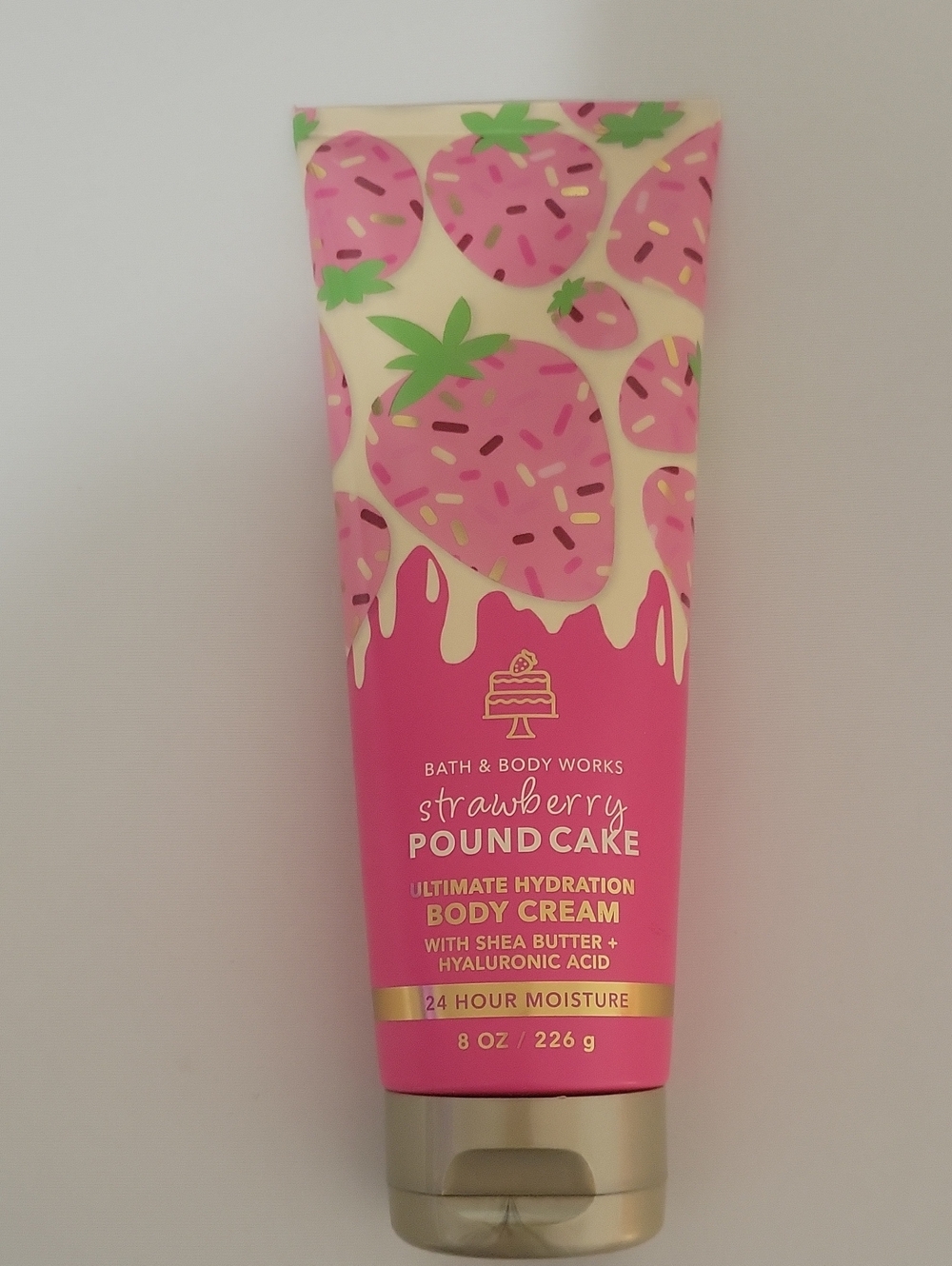 Bath & Body Works Strawberry Pound Cake Body Cream - Pink & Green